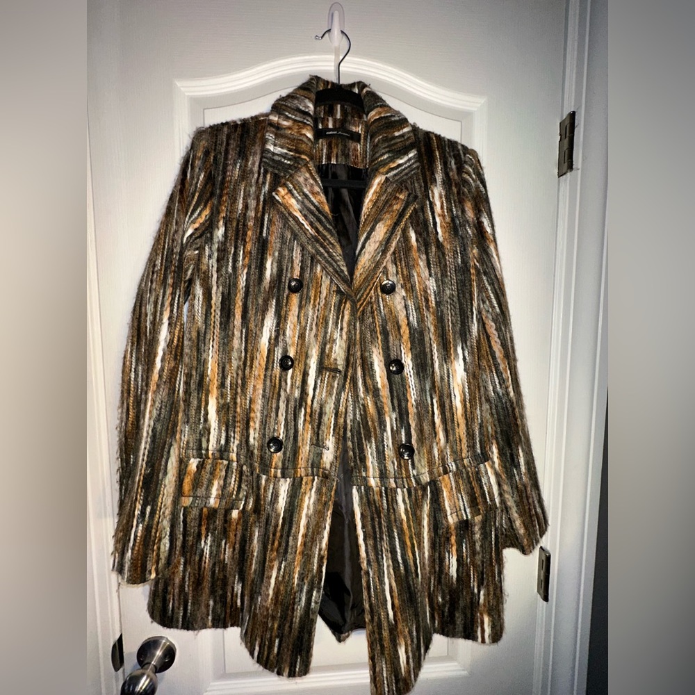 Colcci Brown Layered Lined Jacket Some Strings Are Piling. Designer Piece